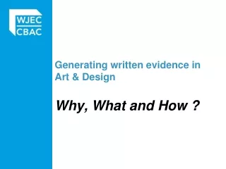 Generating written evidence in Art &amp; Design