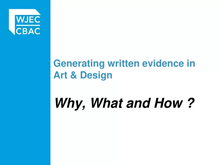 generating written evidence in art design