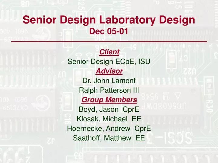 senior design laboratory design dec 05 01