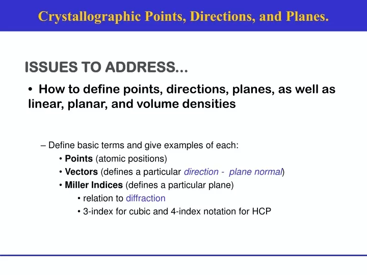 crystallographic points directions and planes