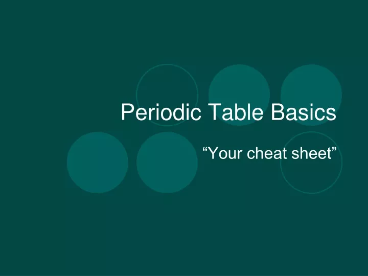 periodic table basics