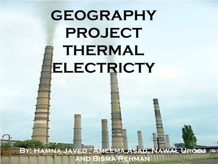 geography project thermal electricty