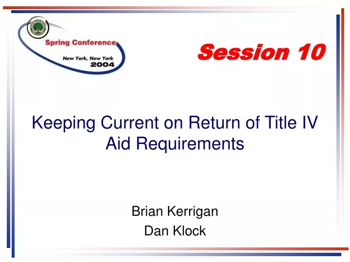 keeping current on return of title iv aid requirements