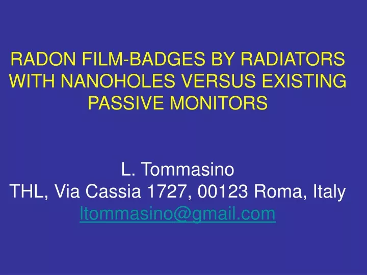 radon film badges by radiators with nanoholes