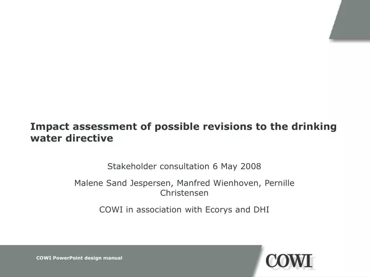 impact assessment of possible revisions to the drinking water directive