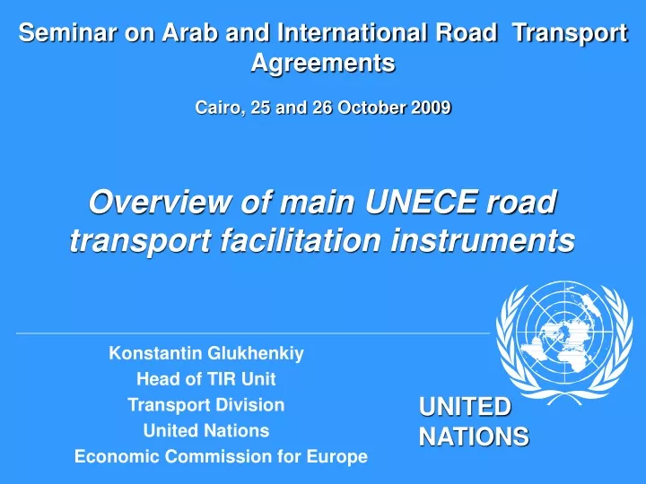 overview of main unece road transport facilitation instruments