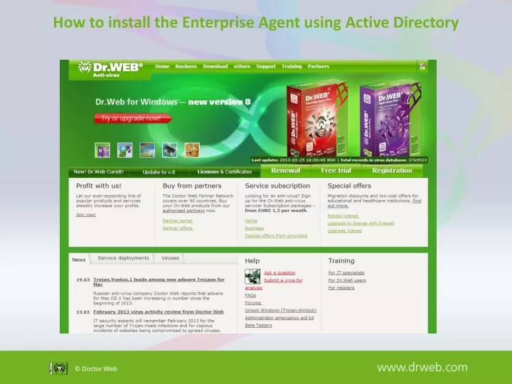 how to install the enterprise agent using active