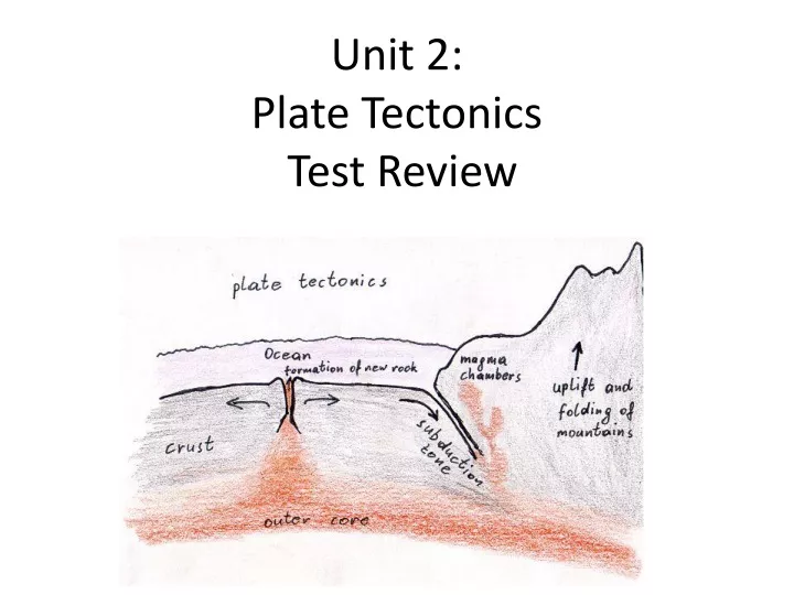 unit 2 plate tectonics test review
