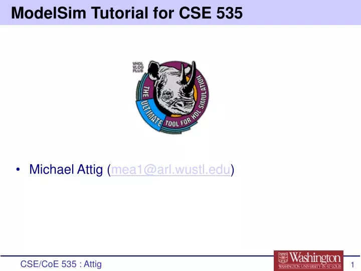 modelsim tutorial for cse 535