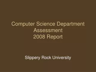 Computer Science Department Assessment 2008 Report