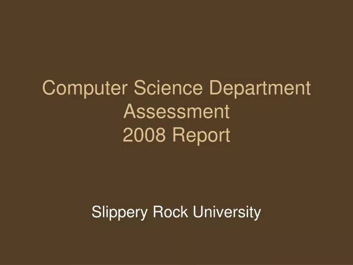 computer science department assessment 2008 report