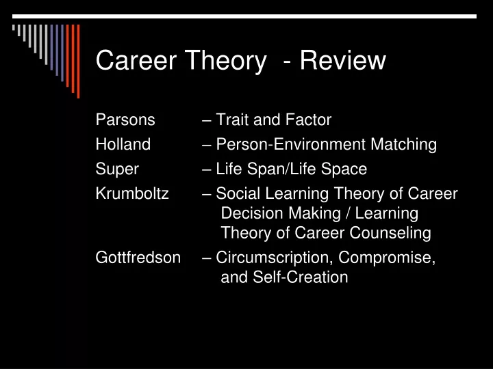 career theory review