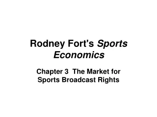 Rodney Fort's  Sports Economics