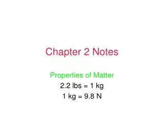 Chapter 2 Notes