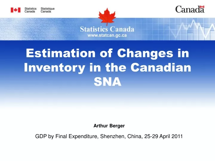 estimation of changes in inventory
