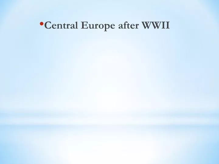 central europe after wwii