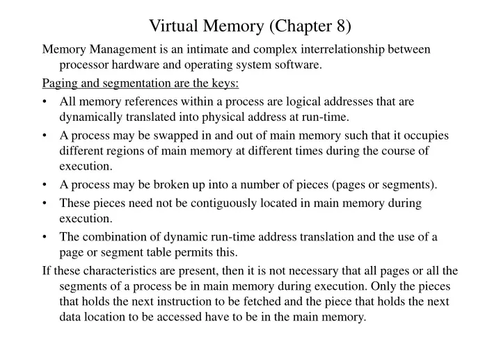 virtual memory chapter 8