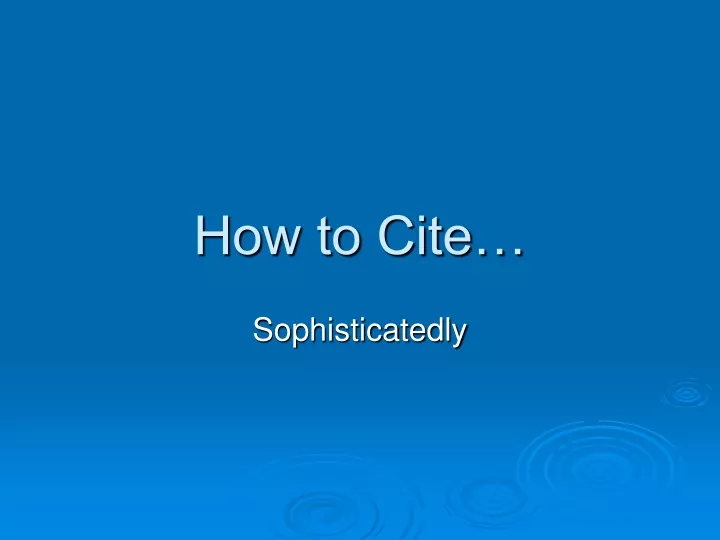how to cite