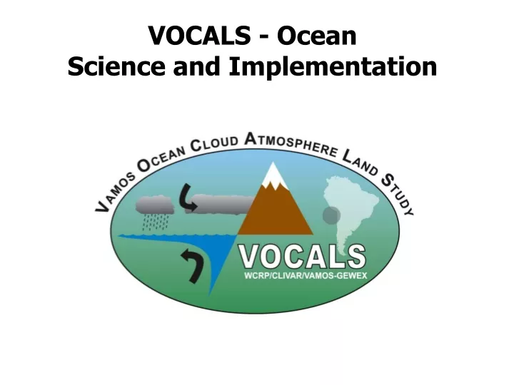 vocals ocean science and implementation