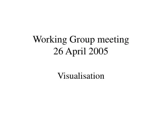 Working Group meeting 26 April 2005