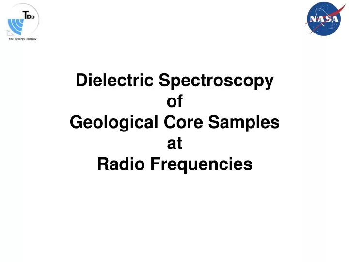 dielectric spectroscopy of geological core