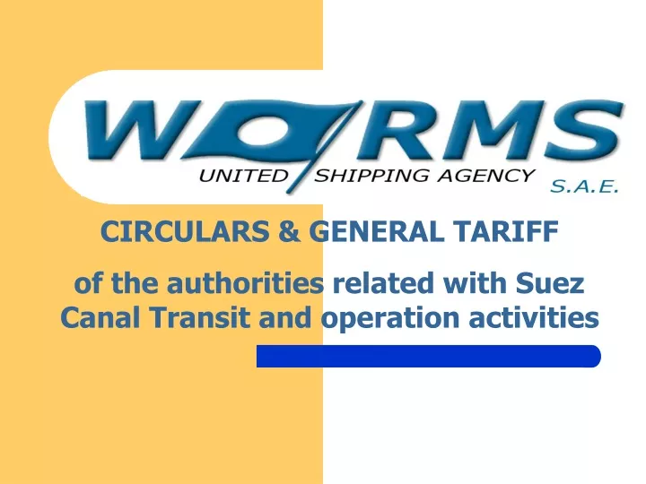 circulars general tariff of the authorities