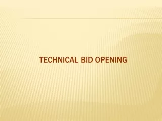 TECHNICAL BID OPENING