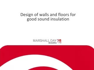 Design of walls and floors for good sound insulation
