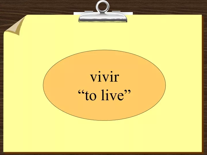 vivir to live