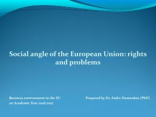 Social angle of the European Union: rights and problems