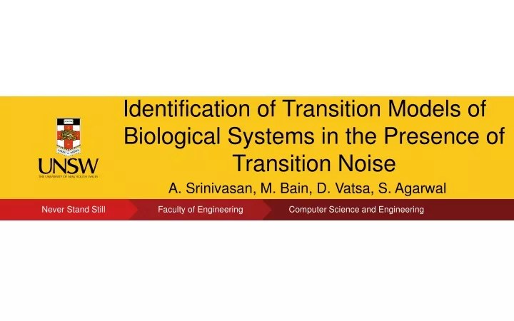 identification of transition models of biological