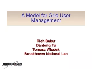 A Model for Grid User Management