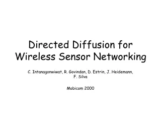 Directed Diffusion for Wireless Sensor Networking