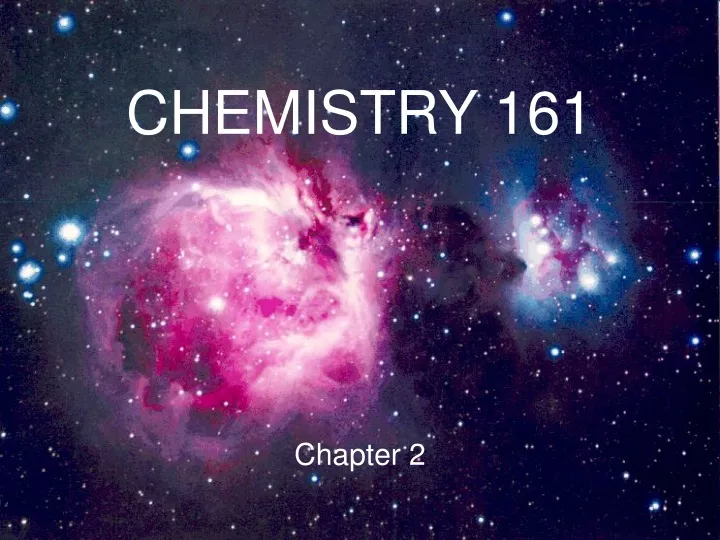 chemistry 161 chapter 2