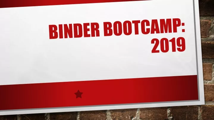 binder bootcamp 2019