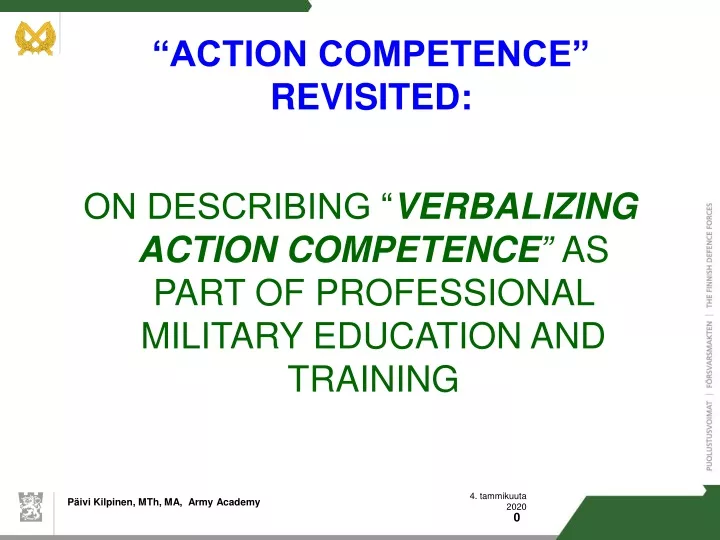action competence revisited