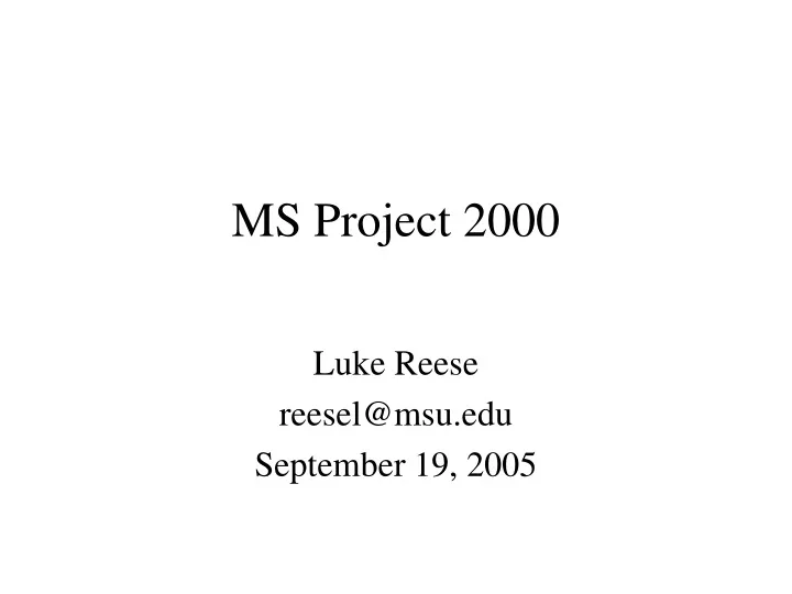 ms project 2000