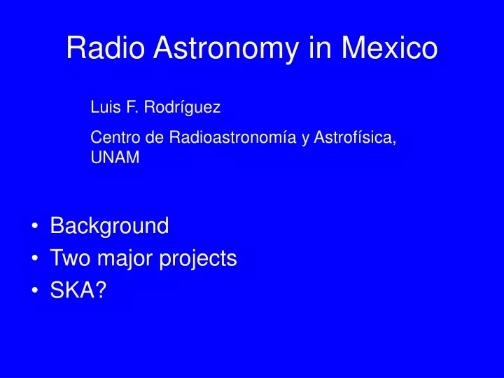 radio astronomy in mexico