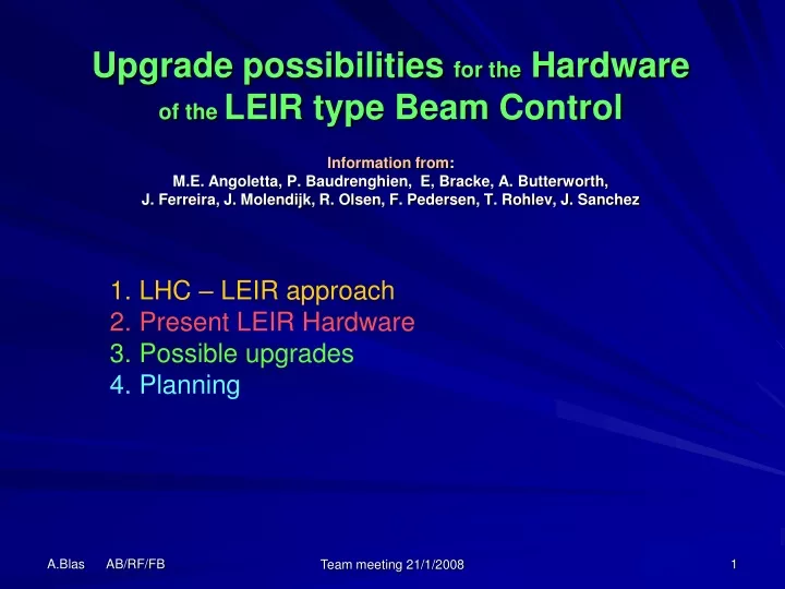 upgrade possibilities for the hardware