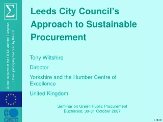 Leeds City Council’s Approach to Sustainable Procurement