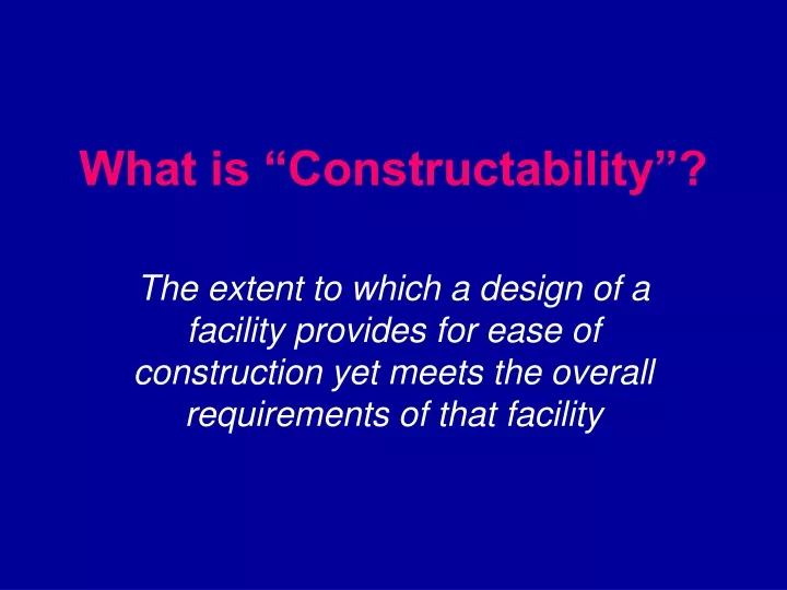 what is constructability
