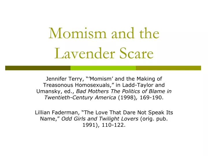 momism and the lavender scare
