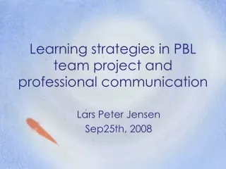 Learning strategies in PBL team project and  professional communication