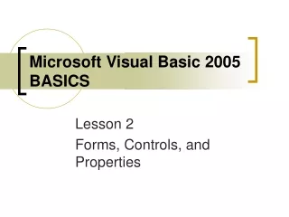 Microsoft Visual Basic 2005 BASICS