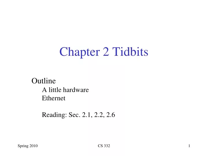 chapter 2 tidbits