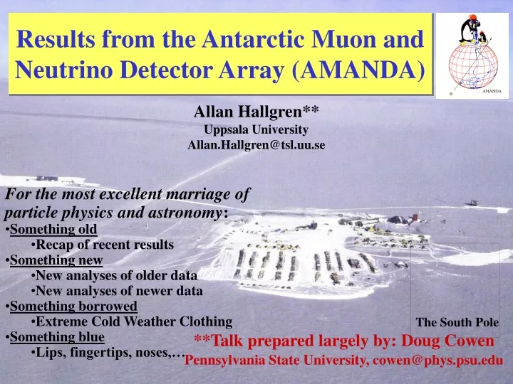 results from the antarctic muon and neutrino