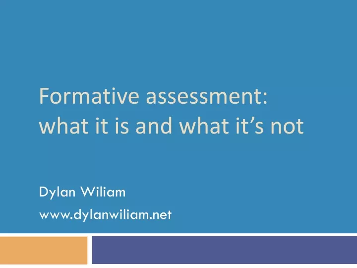 formative assessment what it is and what it s not