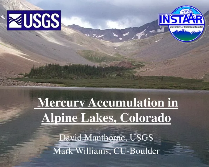mercury accumulation in alpine lakes colorado