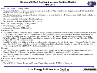 Minutes of LEReC Cooling &amp; Merging Sections Meeting 11 June 2015