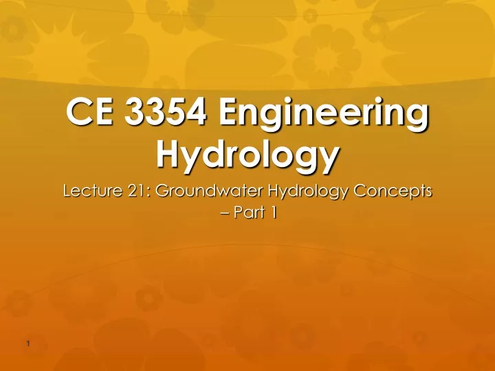 ce 3354 engineering hydrology